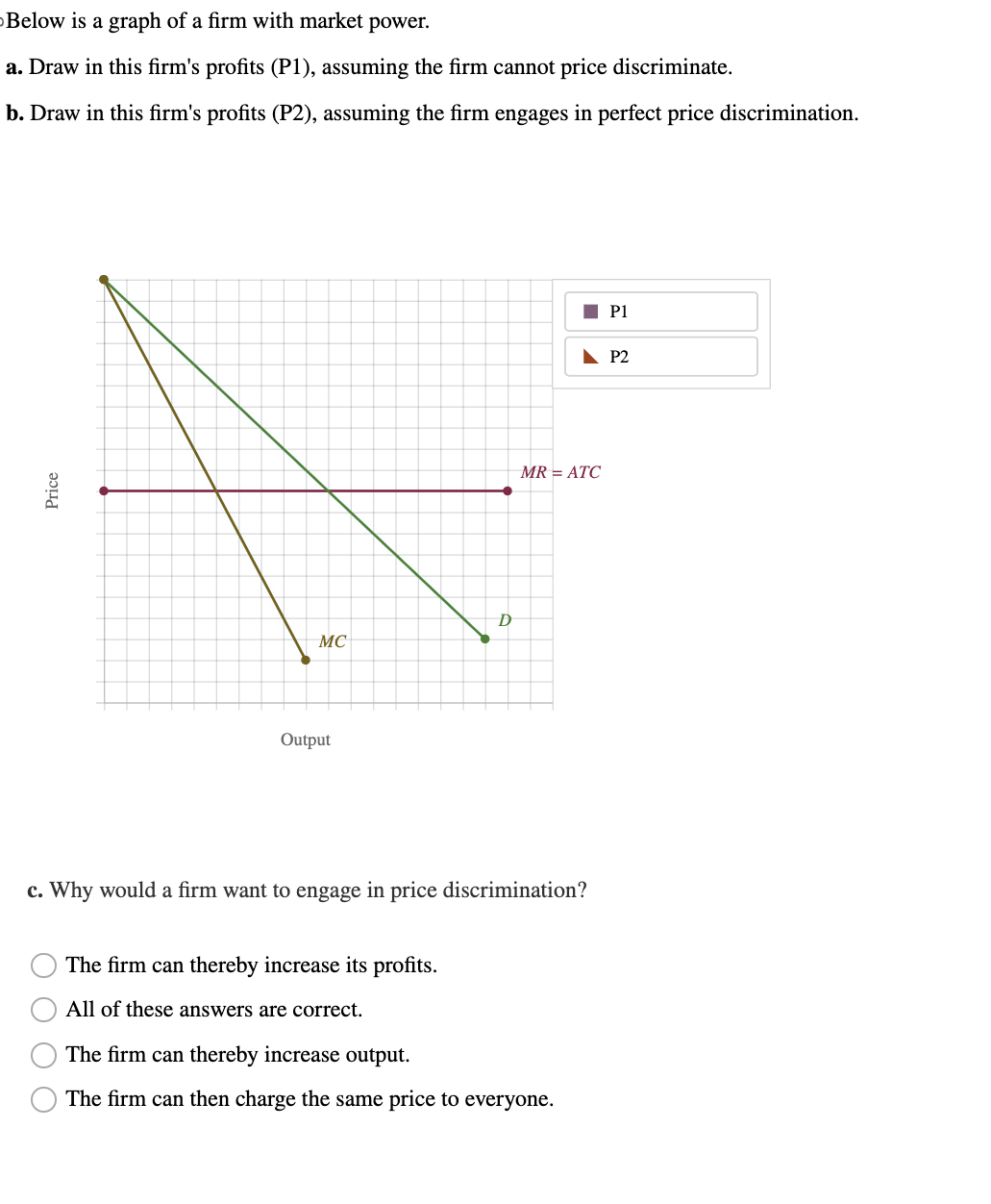 Solved by an EXPERT Below is a graph of a firm with market power.a