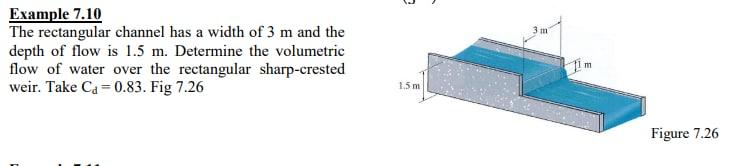Solved J 3 m Example 7.10 The rectangular channel has a | Chegg.com