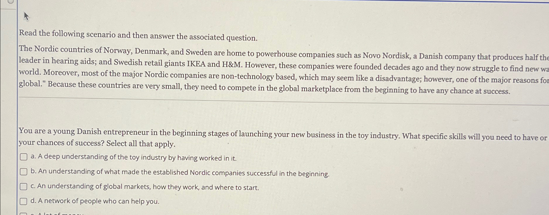 Solved Read the following scenario and then answer the | Chegg.com