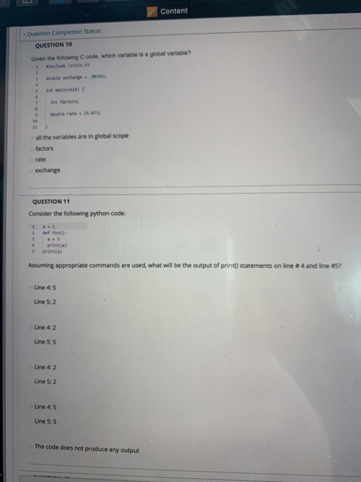 Solved Content Question Completion Status: QUESTION 10 Given | Chegg.com