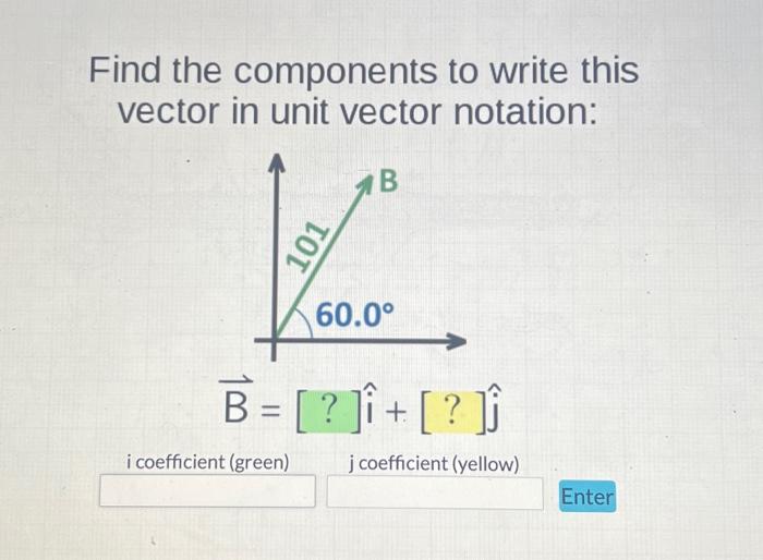 Solved Find the components to write this vector in unit | Chegg.com