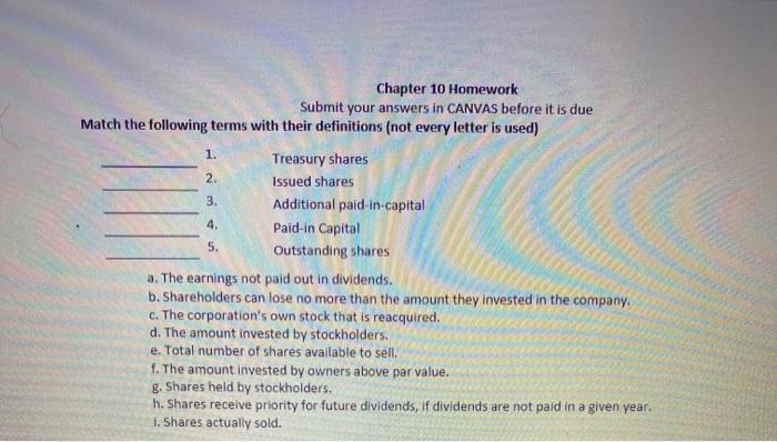 Solved Chapter 10 Homework Submit Your Answers In CANVAS | Chegg.com