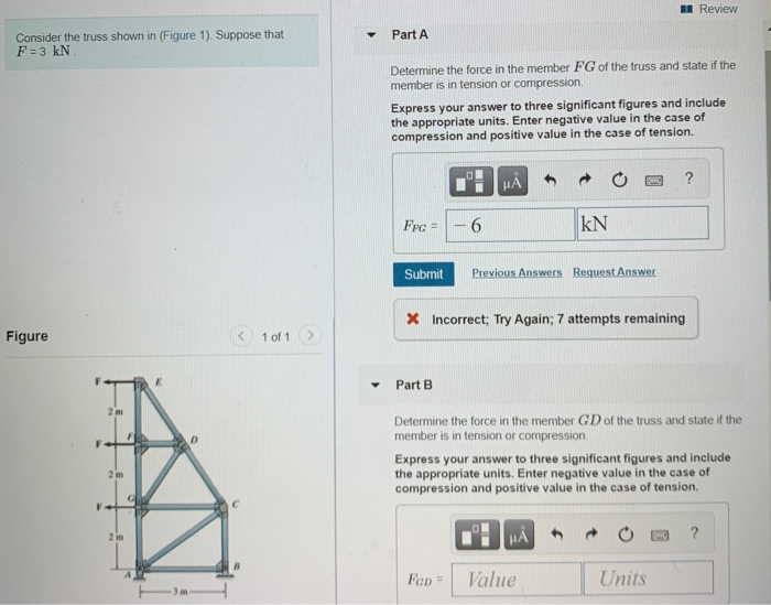 Solved Review Part A Consider the truss shown in (Figure 1). | Chegg.com