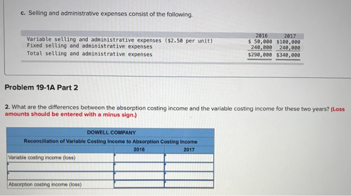 Solved C. Selling and administrative expenses consist of the | Chegg.com