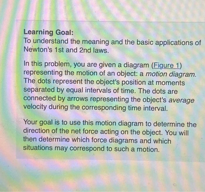Solved Which of these situations describe the motion shown