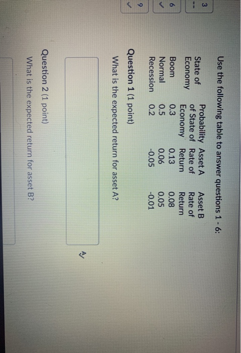 Solved Use the following table to answer questions 1 - 6: | Chegg.com