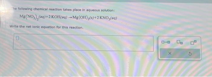 Solved The following chemical reaction takes place in | Chegg.com