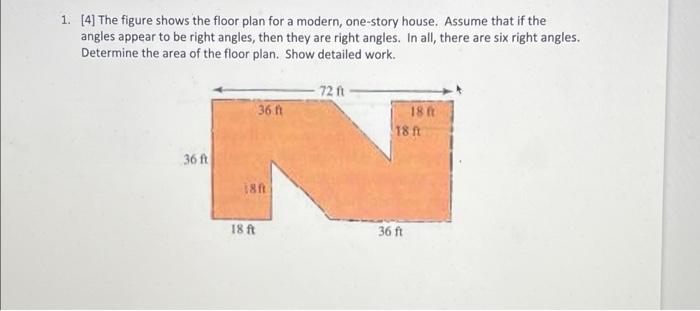 Solved 1. [4] The figure shows the floor plan for a modern, | Chegg.com