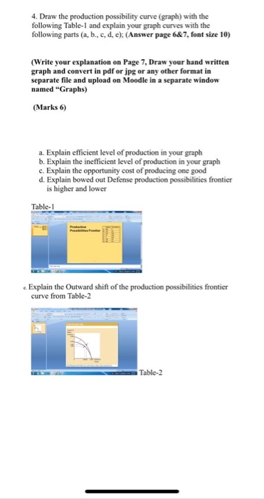Solved 4. Draw the production possibility curve (graph) with | Chegg.com