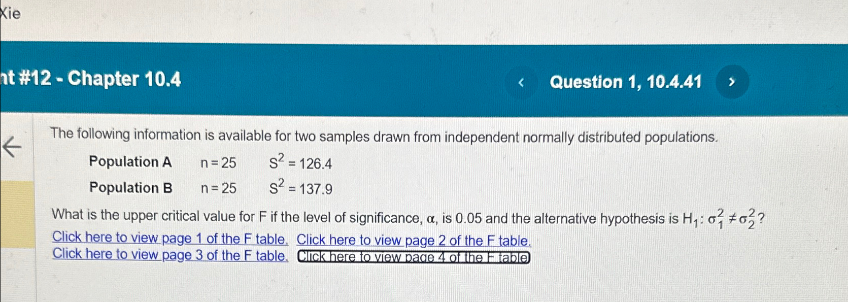 Solved Xieat #12 - ﻿Chapter 10.4Question 1, 10.4.41The | Chegg.com