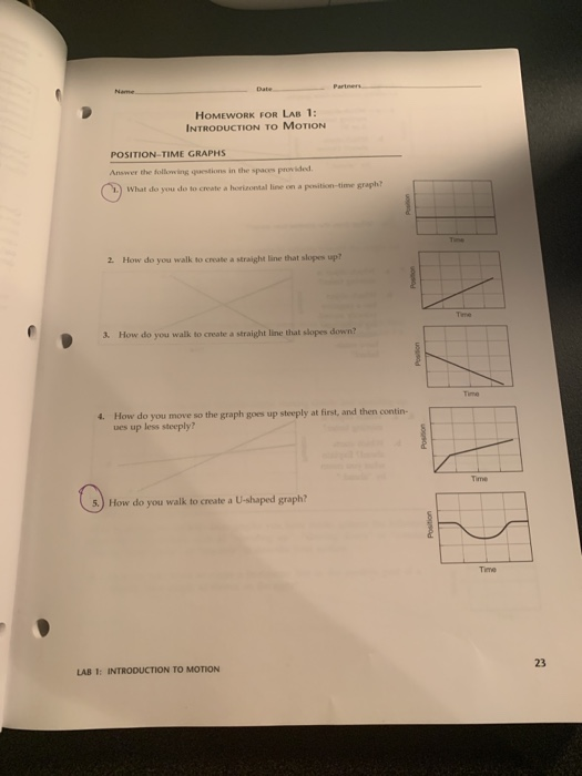 homework for lab 1 introduction to motion