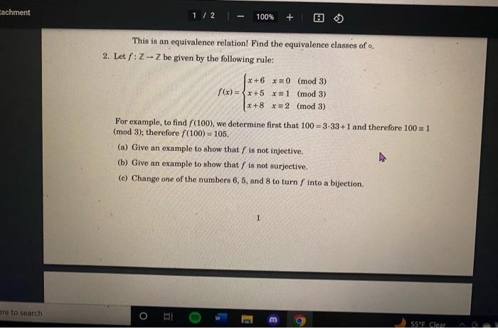 Solved This Is An Equivalence Relation! Find The Equivalence | Chegg.com