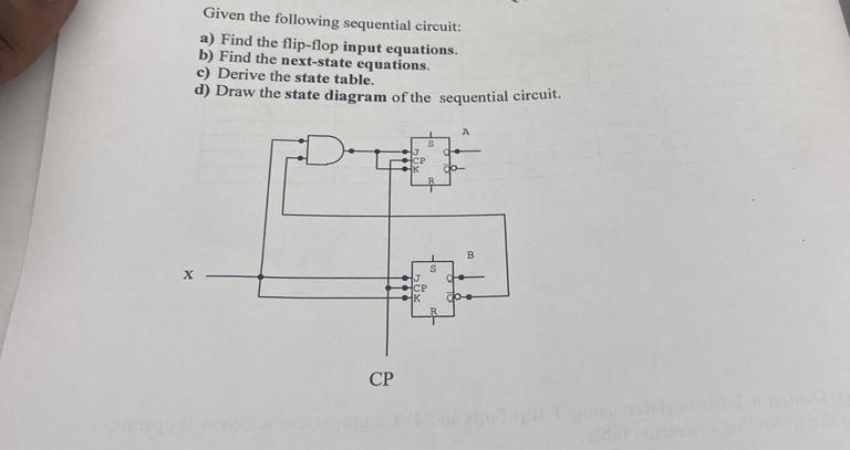 Solved Given The Following Sequential Circuit:a) ﻿Find The | Chegg.com