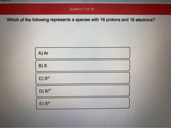 Solved: Question 11 Of 19 Which Of The Following Represent... | Chegg.com