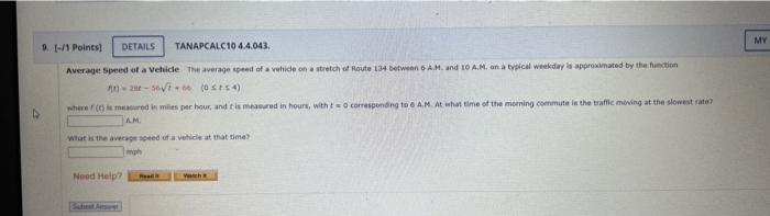 Solved Average Speed Of A Vehicle The Average Speed Of A | Chegg.com