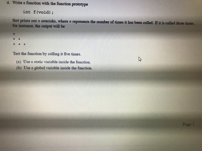 Solved 4. Write a function with the function prototype int | Chegg.com