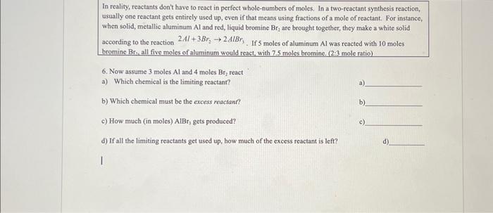 Solved In Reality Reactants Don T Have To React In Perfect Chegg Com   Image