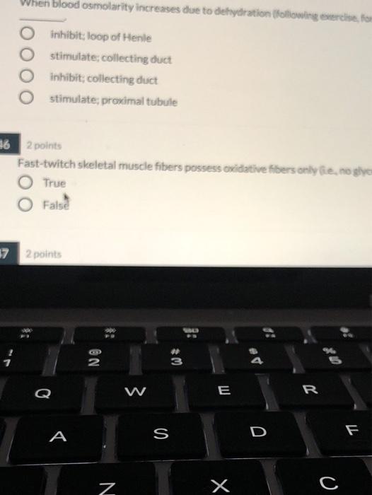 Solved en blood osmolarity increases due to dehydration