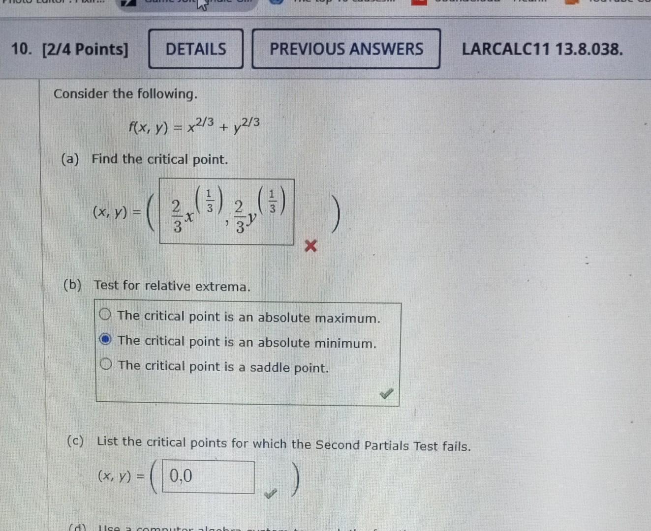 Solved Consider The Following F X Y X2 3 Y2 3 A Find The