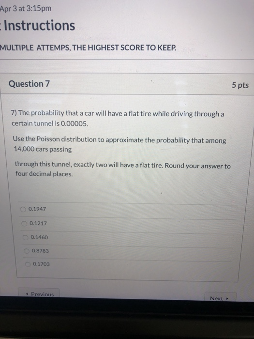 Solved Apr 3 at 3:15pm Instructions MULTIPLE ATTEMPS, THE | Chegg.com