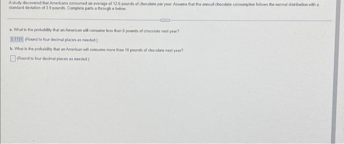 Solved A study discovered that Americans consumed an average | Chegg.com