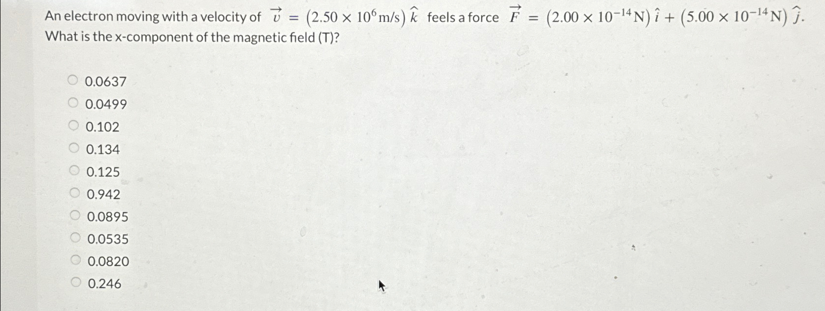 Solved An electron moving with a velocity of | Chegg.com