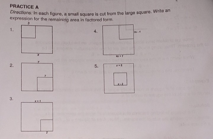 Solved PRACTICE A Directions: In each figure, a small square | Chegg.com