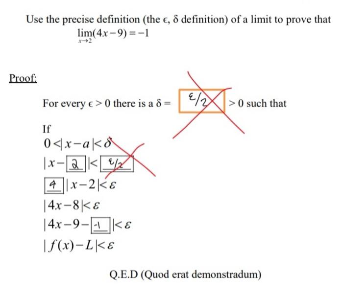 Solved Use the precise definition (the ϵ,δ definition) of a | Chegg.com