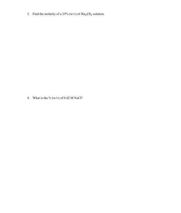 Solved 1. Calculate the molarity of each of the following | Chegg.com