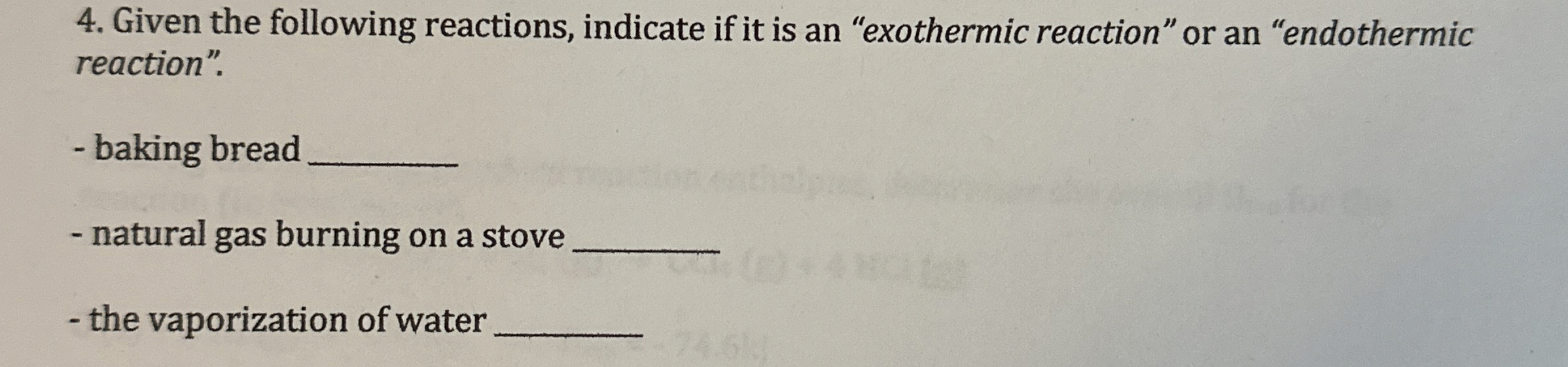 Solved Given the following reactions, indicate if it is an