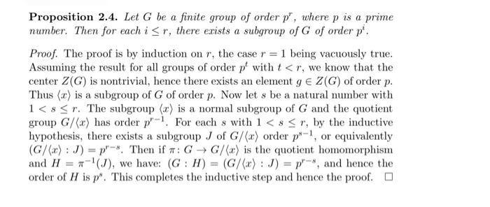 Solved Abstract algebraplease explain the proof in detail | Chegg.com