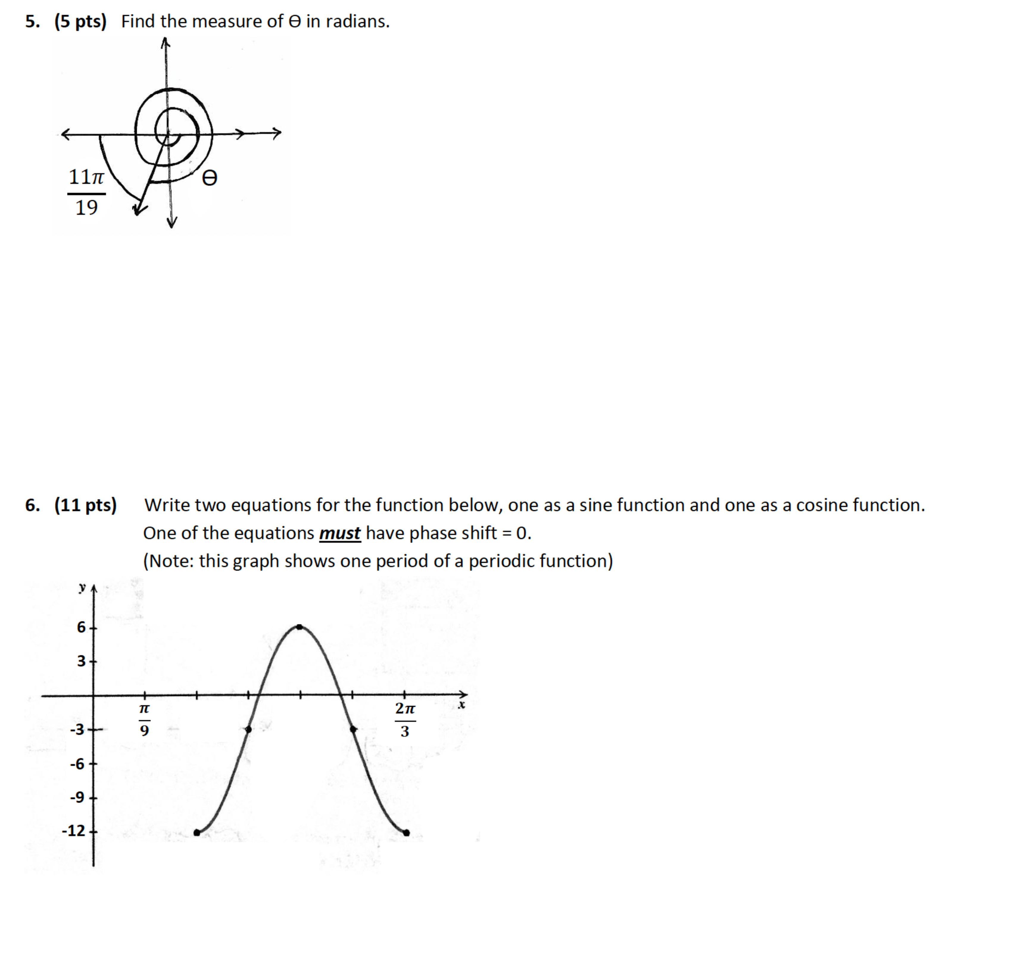 Solved Hand write it Find the measure of Θ in radians. | Chegg.com