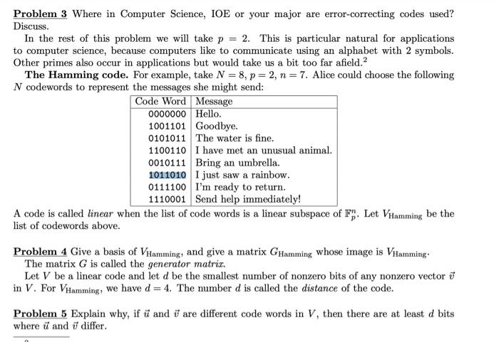 Solved Error-Correcting Codes. We now discuss basic concepts | Chegg.com