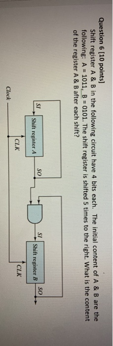 Solved Question 6 (10 points) Shift register A & B in the | Chegg.com