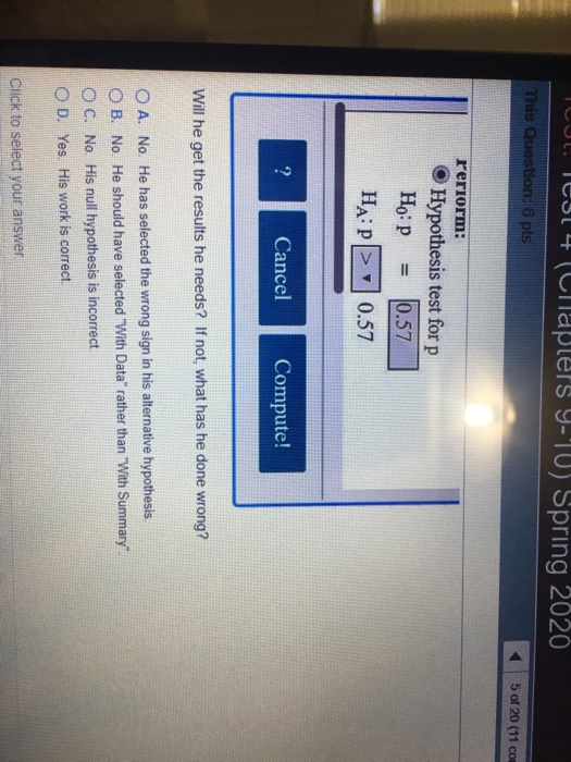 Solved Question Help If a hypothesis test involves either | Chegg.com