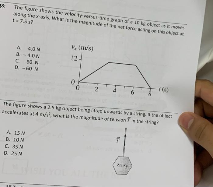 Solved 28: The Figure Shows The Velocity-versus-time Graph | Chegg.com