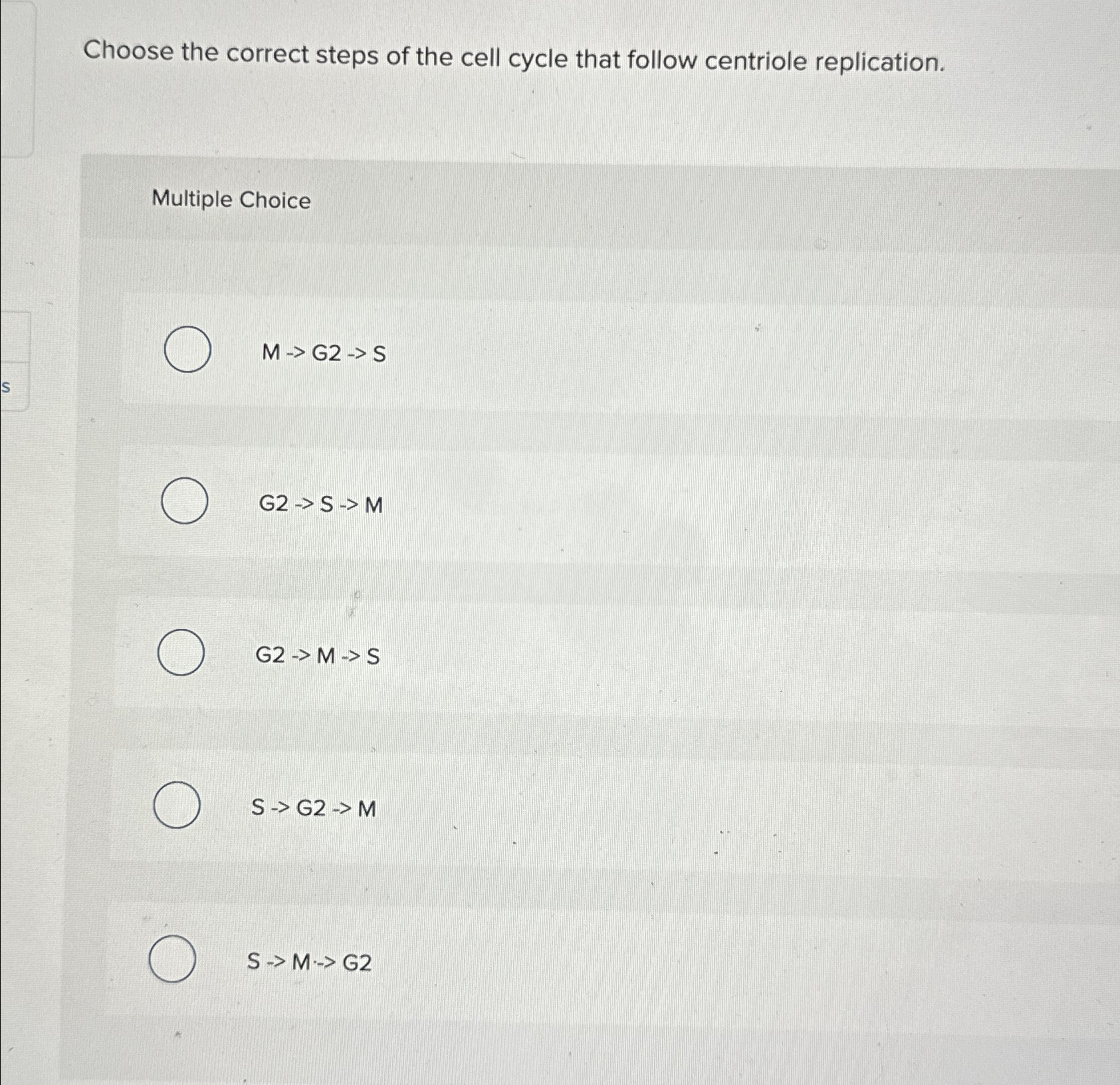 Solved Choose the correct steps of the cell cycle that | Chegg.com