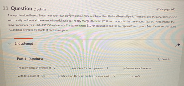 Solved 11 Question (5 points) See page 246 A | Chegg.com