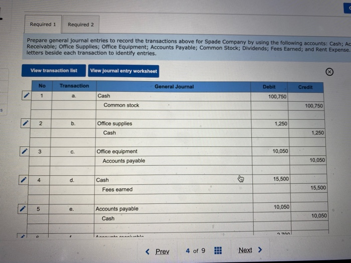 Solved Recording Transactions Using Journal Entries and