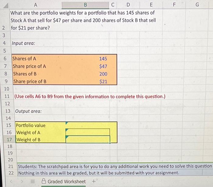 Solved 11 (Use Cells A6 To B9 From The Given Information To | Chegg.com ...