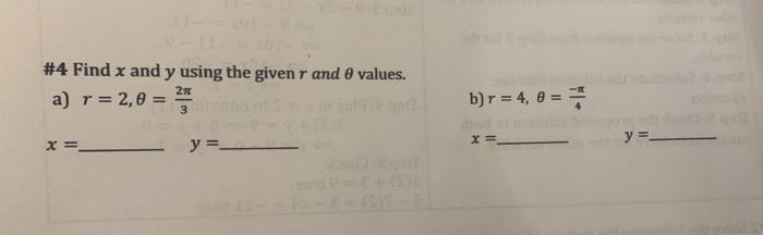 Solved #4 Find x and y using the given r and values. 27 a) | Chegg.com
