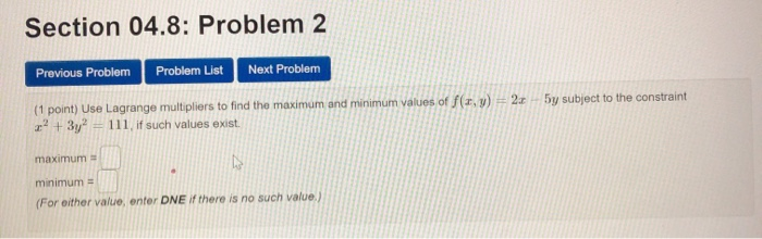 Solved Section 04.8: Problem 1 Previous Problem Problem List | Chegg.com