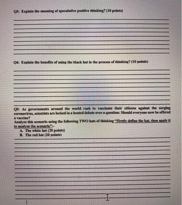 Solved Q3 Explain the meaning of speculative positive