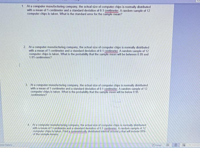 Solved 1 At a computer manufacturing company, the actual