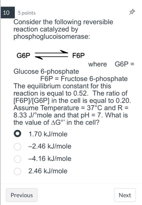 Solved 5 points Consider the following reversible reaction | Chegg.com