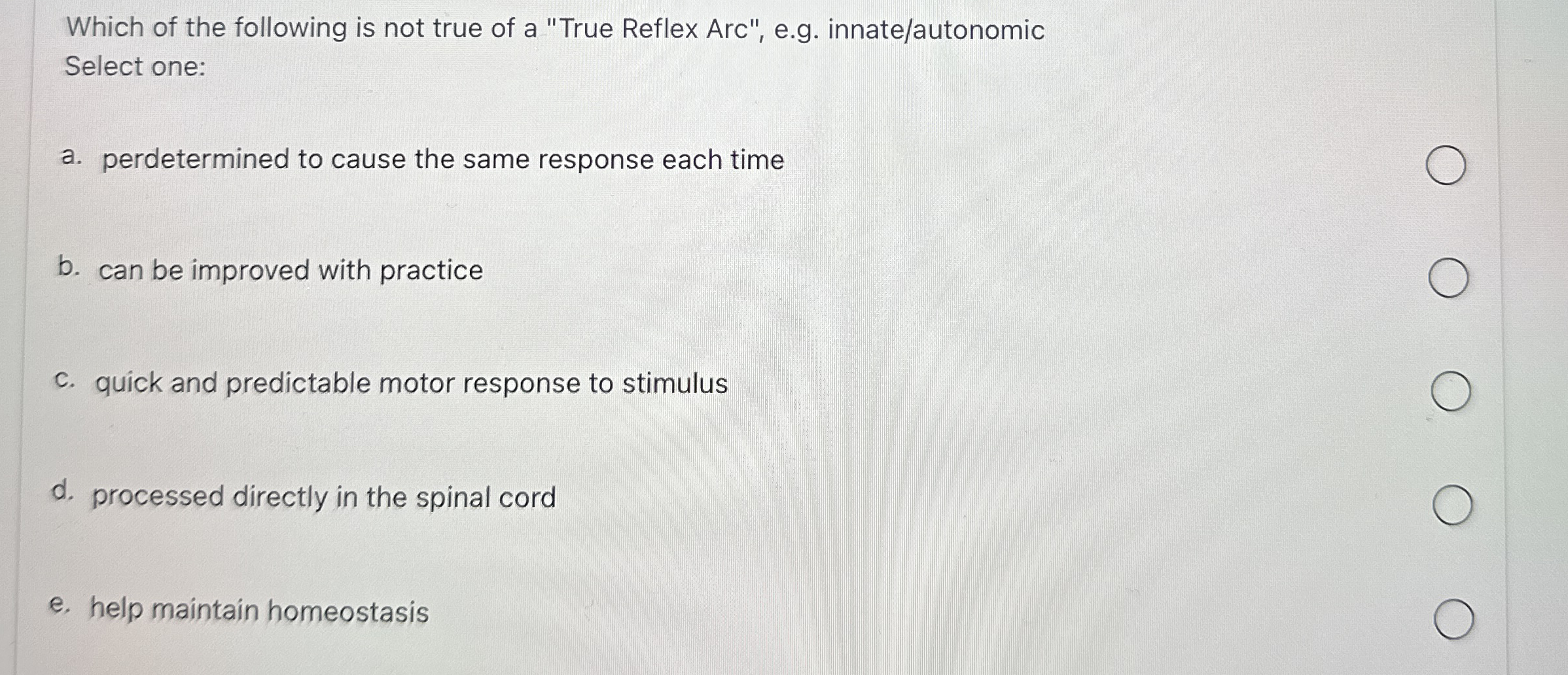 Solved Which of the following is not true of a "True Reflex | Chegg.com