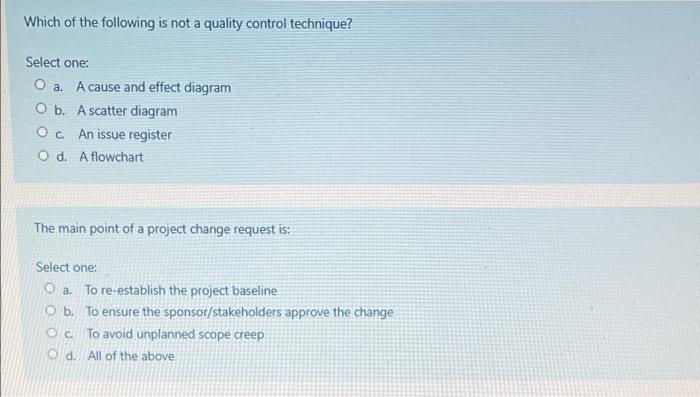 Solved Which of the following is not a quality control | Chegg.com