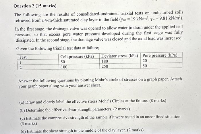 Answered: During the first stage of triaxial test…