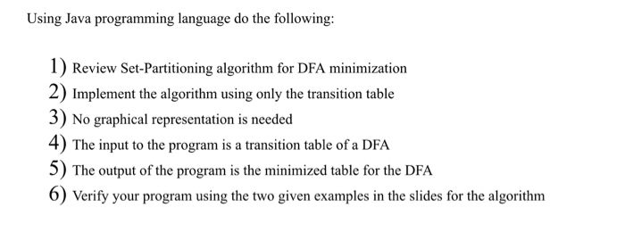 Using Java programming language do the following: 1) | Chegg.com