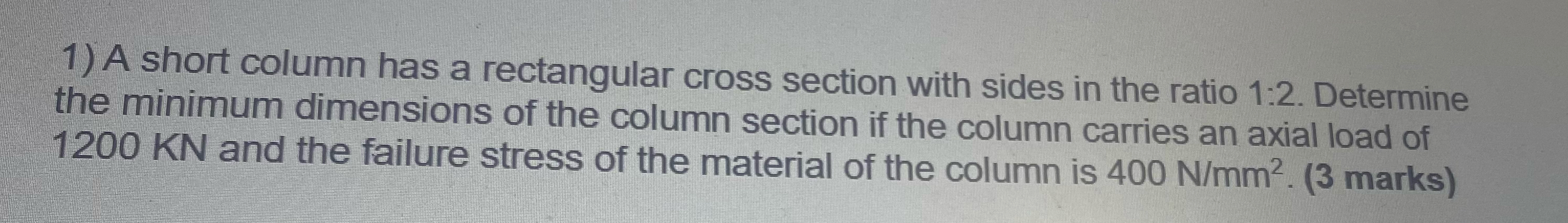 Solved A short column has a rectangular cross section with | Chegg.com